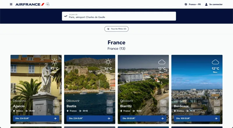A screenshot of https://wwws.airfrance.fr/travel-guide/destinations