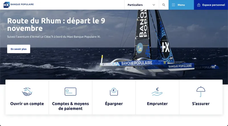 A screenshot of https://www.banquepopulaire.fr